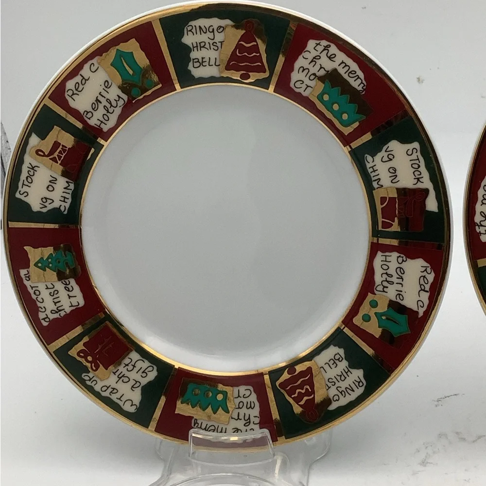 Two Pier 1 Yuletide Greetings Cup and Saucer Sets